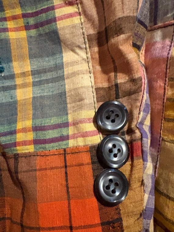 MADRAS Patchwork Cotton Blazer. Bright colors yel… - image 2