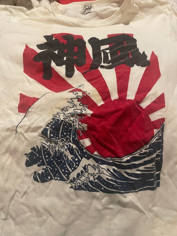 70s T-shirt Made in Japan 80 90 Vintage Kamikaze Heart Tag