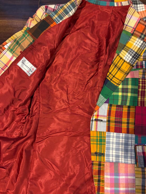 MADRAS Patchwork Cotton Blazer. Bright colors yel… - image 6