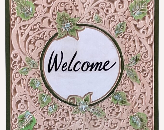 Wood Carved Welcome/Family Sign (Wel20252)