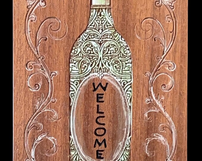 Custom Wine Wood Carved Sign (WTWVC8)