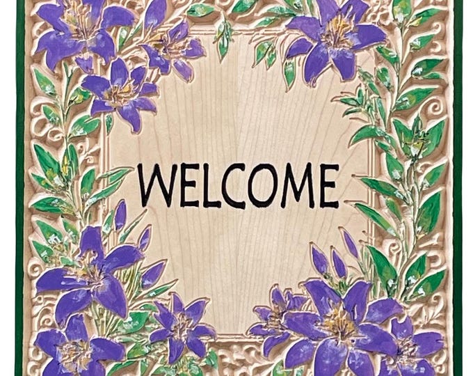 Wood Carved Welcome Sign 202524