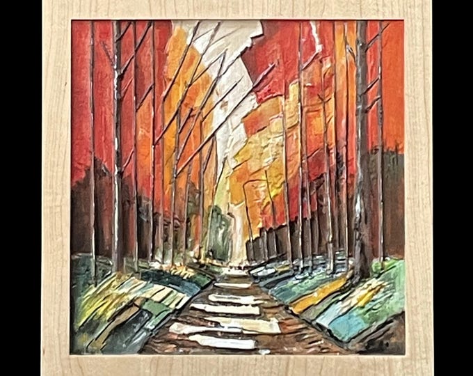 Wood Carved Art - A Walk Home