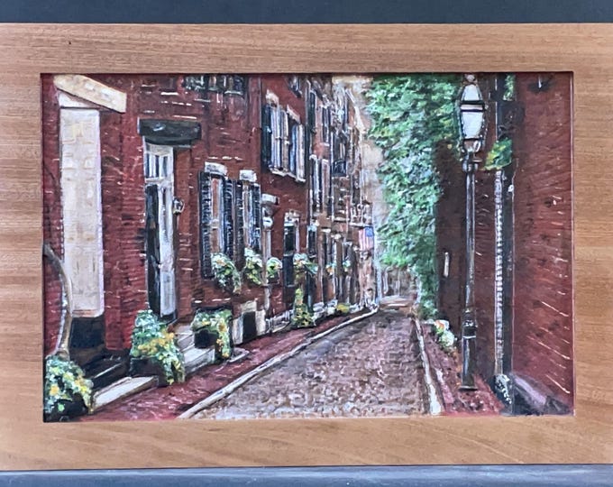 Wood Carved Wall Art - Acorn Street
