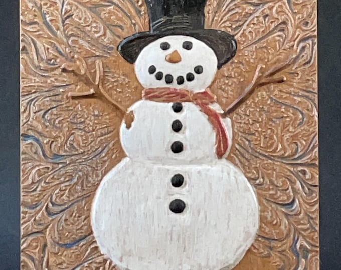 Wood Carved Snowman