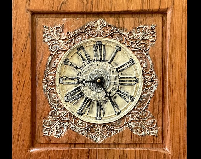 Wood Carved Mantel Clock "2024"