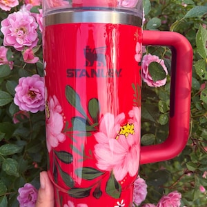 Stanley Hand Painted Tumbler (from mexico) 40oz - Summer florals image 1