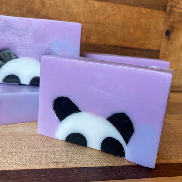 Panda soap bar in fruity rings scent: great for Easter baskets, spring, stocking stuffers, party favors