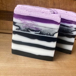Soap for a Wednesday: spooky, goth, halloween, monster inspired soap bar in watermelon