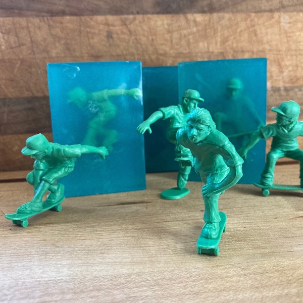 Toy Embedded citrus soap: skateboard snowboard,and surfboard figures, now with female skaters skate or die stocking stuffer