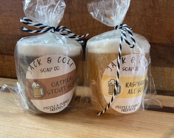 Beer soap stocking stuffer, easter basket, gift soap: oatmeal stout or raspberry ale