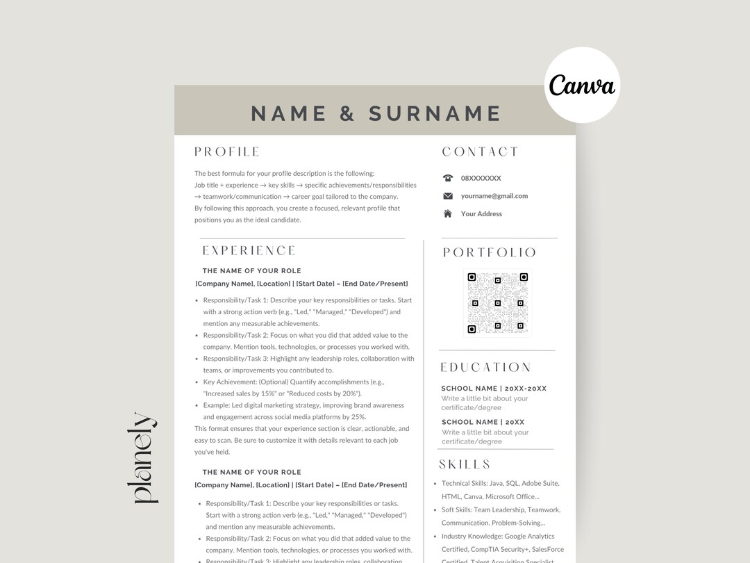 Professional CV & Cover Letter Template Modern,customizable,minimalist