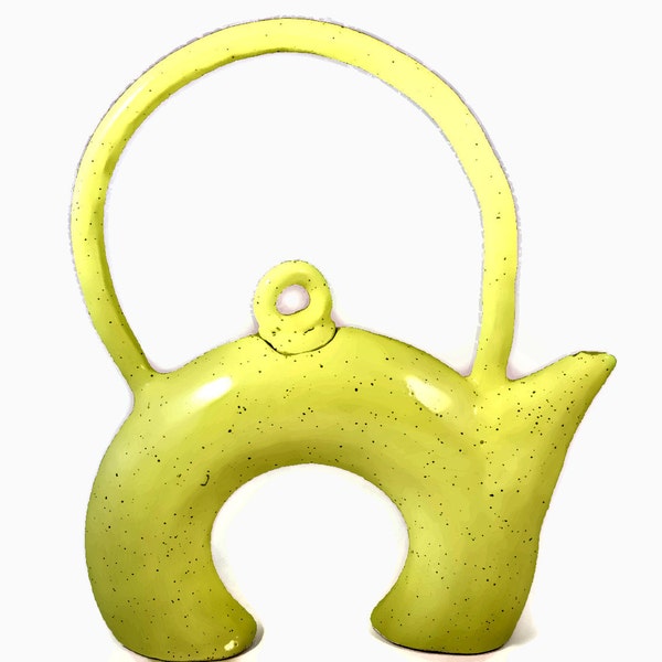 Tetera de cerámica amarilla - cerámica de colección hecha a mano - olla de té de gres - cerámica de arte de arcilla lanzada por ruedas - listo para enviar