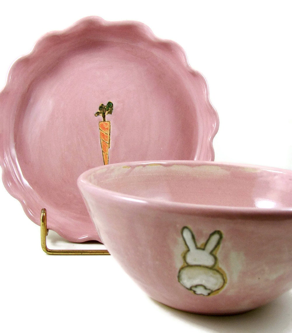 Custom Made Pottery Baby's First Bowl and Plate Set Etsy