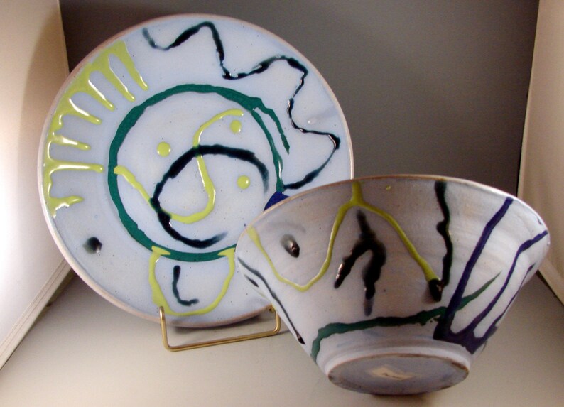 Ceramic Plate and Bowl Set Handmade Dinnerware Pottery Etsy