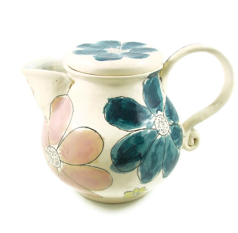 Ceramic Coffee Pot or Tea Pot Summer Garden Flowers Etsy