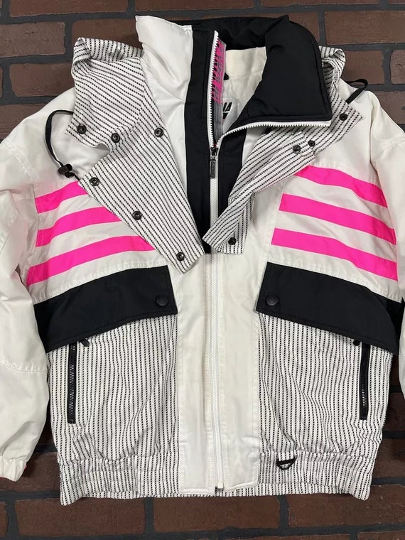 Vintage Tyrolia Ski Jacket/Coat By Head White/Pink