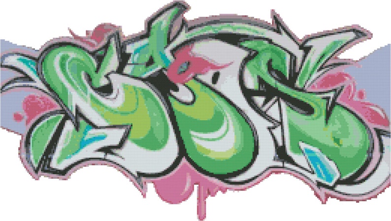 Graffiti Cross Stitch 003 Caos image 2