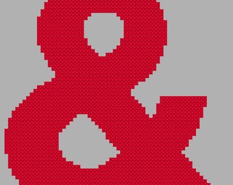 Helvetica Font Cross Stitch - Ampersand Large