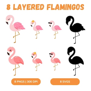 Flamingo SVG PNG | Flamingo Clipart | Summer | Tropical | Vacation | Flamingo Sunglasses | Cut Files For Cricut | Silhouette |