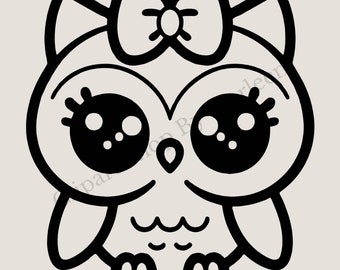 Cute Girl Owl SVG | Cricut & POD, Commercial Use (Digital Download)