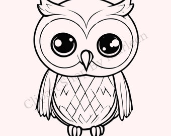 Cute Owl Clipart | DIY Woodland Animal SVG, PNG (Digital Download)