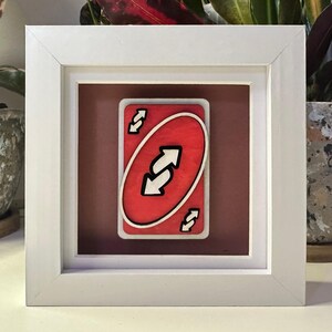 UNO Reverse Handmade Holz 3D Kunst gerahmt - mehrere Größen erhältlich