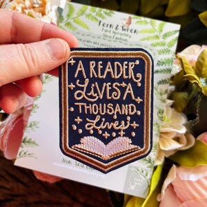 Parches bordados para ropa, parches termoadhesivos, para amantes de los libros, frases positivas. Parches para coser, moda reciclada. imagen 10