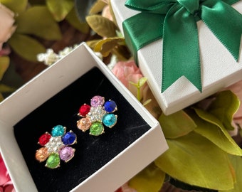 Über den Regenbogen-Knopf-Juwelen | Manschettenknöpfe | Clip-on-Knopfabdeckung | Knopfzubehör | Knopf Glam | Knopf-Juwelen | Kleiderklammern