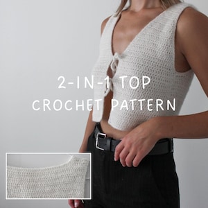 Crochet vest pattern, 2-in-1 crochet vest, reversible crochet pattern, beginner-friendly