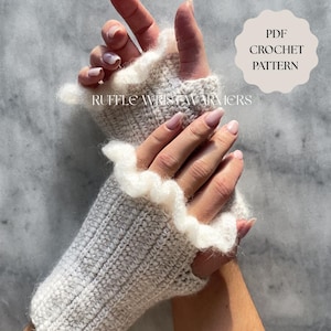 Rüschen Pulswärmer - Häkelanleitung - Pulswärmer / Pulswärmer / Mohair