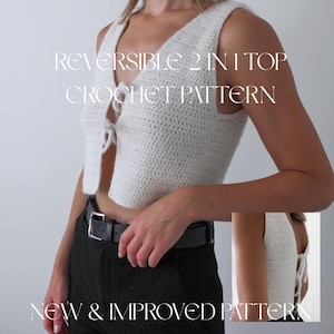 Modèle de haut réversible 2-en-1 / Modèle de gilet 2 en 1 au crochet