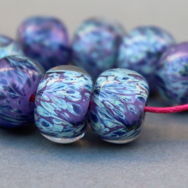 Borosilicate Glass Beads - Boro Beads - Lavender and Hazy Blue