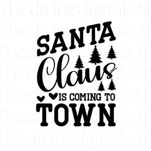 Der Weihnachtsmann kommt in die Stadt SVG, Weihnachtsmann kommt in die Stadt SVG, Vintage Weihnachtsmann png, Weihnachten png, Weihnachtsmann png, Frohe Weihnachten png, Cricut