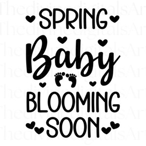 Spring Baby Announcement Digital, Spring Baby Shower, Baby Bloom SVG ...