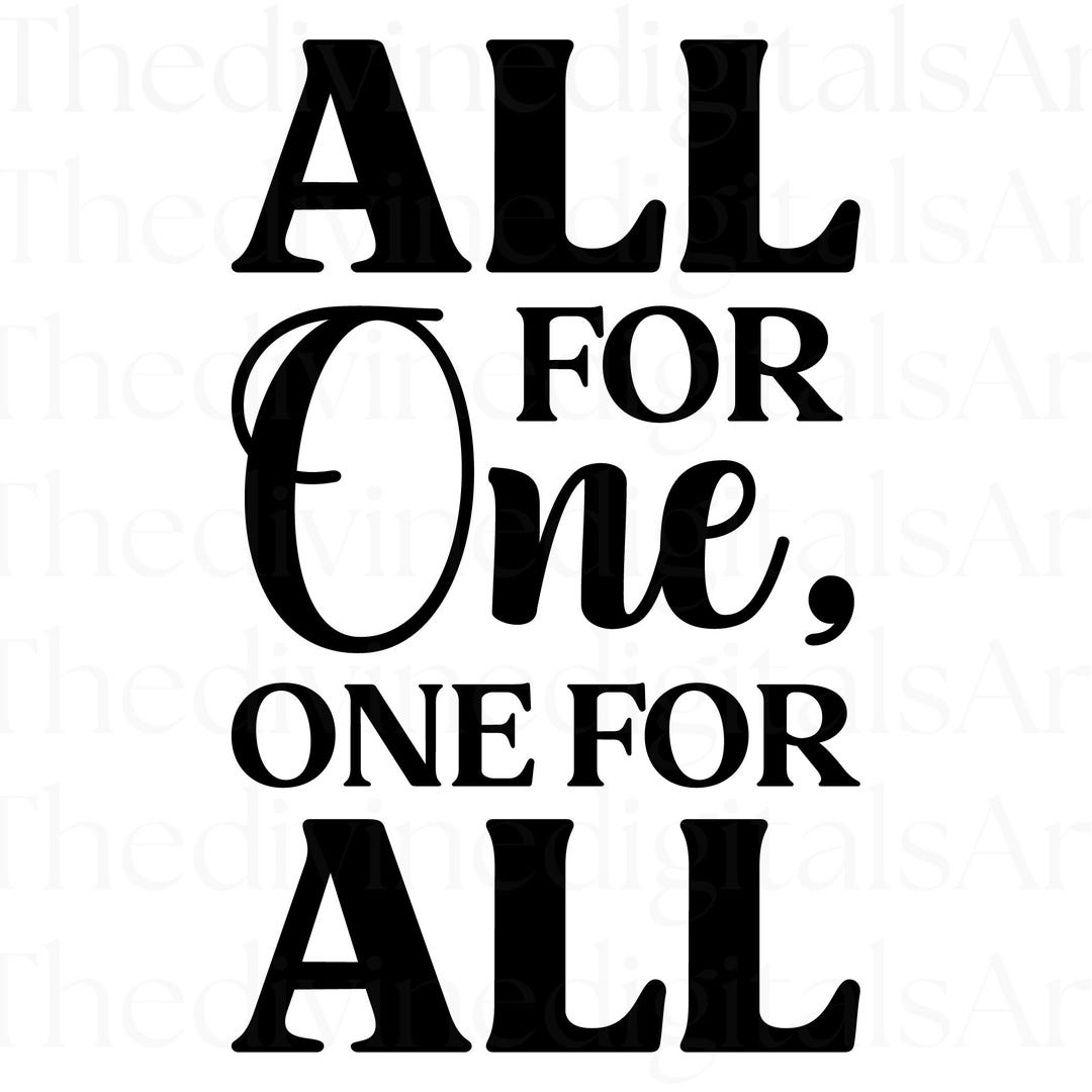 All for One SVG: Teamwork Shirt Cut File (digital Download) - Etsy
