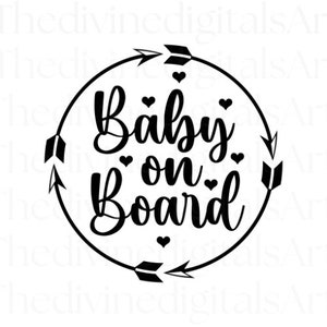 Baby on Board SVG, Baby on Board Sticker, Baby On Baby Board Baby Shower, Baby on Board Magnet, Cut File For Cricut, svg, Digital Download