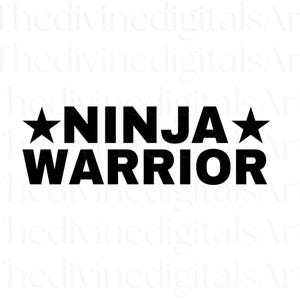 Ninja Warrior SVG, Invito del Guerriero Ninja, Invito di compleanno del Guerriero Ninja, Ragazza dell&#39;invito di compleanno del Guerriero Ninja, Ostacoli del Guerriero Ninja