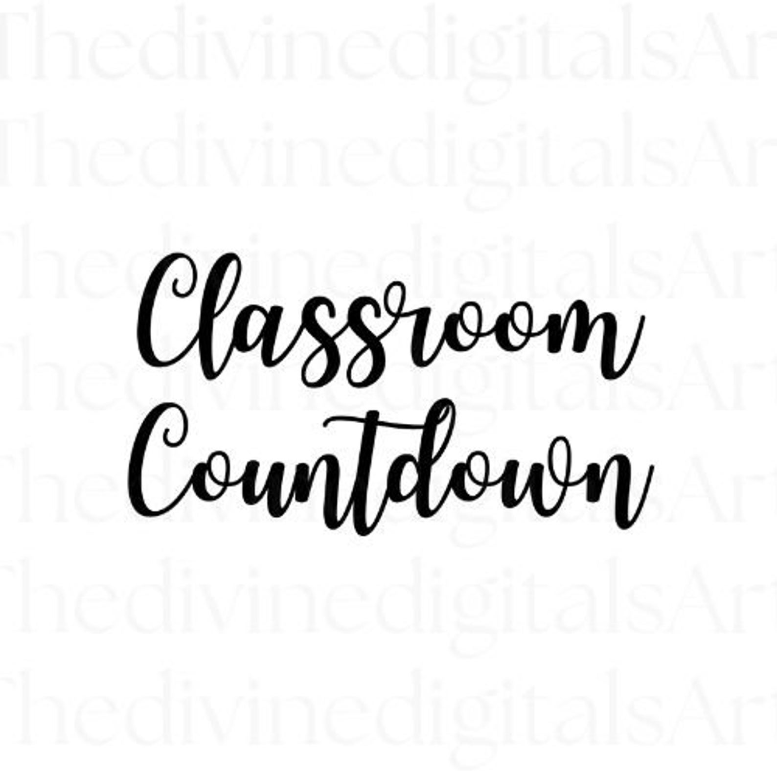 Classroom Countdown SVG: Modern Decor Cut File (digital Download) - Etsy