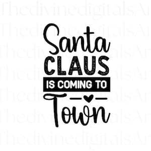 Der Weihnachtsmann kommt in die Stadt SVG, Weihnachtsmann kommt in die Stadt SVG, Vintage Weihnachtsmann png, Weihnachten png, Weihnachtsmann png, Frohe Weihnachten png, Cricut