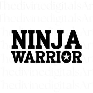 Ninja Warrior SVG, Invito del Guerriero Ninja, Invito di compleanno del Guerriero Ninja, Ragazza dell&#39;invito di compleanno del Guerriero Ninja, Ostacoli del Guerriero Ninja