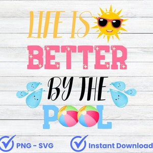 Das Leben ist besser am Pool, Pool zwarte svg, Sommerzitat SVG, Pool Tote png svg, Pool Zeichen svg, Pool-Tasche svg, lustige Pool svg, niedliche Sommer svg