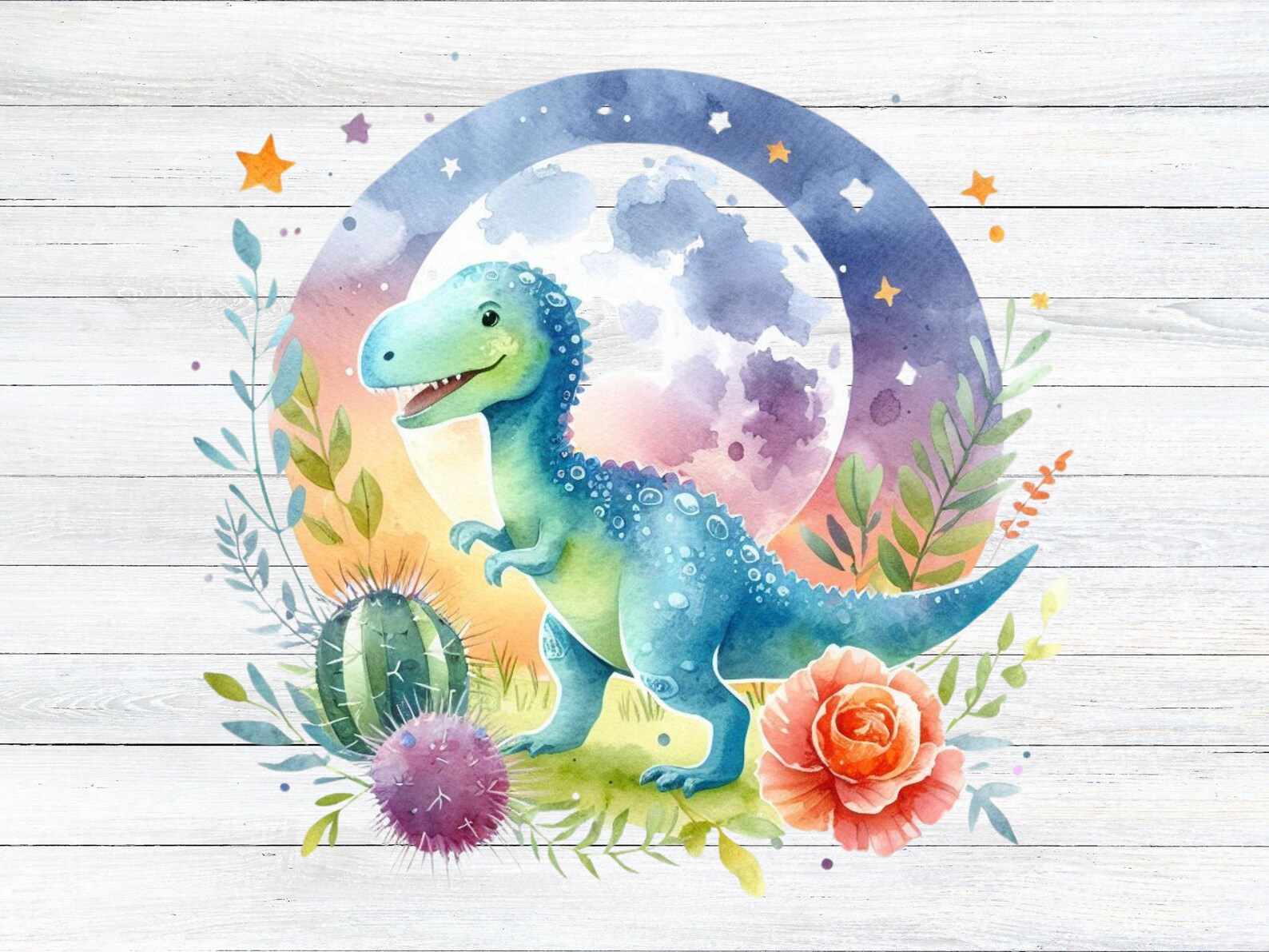 Blue Baby Dinosaur Clipart Set, Watercolor Baby Dino Bundle, Baby ...