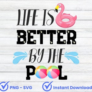 Das Leben ist besser am Pool, Pool zwarte svg, Sommerzitat SVG, Pool Tote png svg, Pool Zeichen svg, Pool-Tasche svg, lustige Pool svg, niedliche Sommer svg