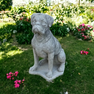 Realistic Boxer, Garden Figure, Boxer Dog, Concrete Boxer, Dog Statue, Boxer Memorial, Massive Memorial, Garden Pet Ornament, Yard Art &quot;20