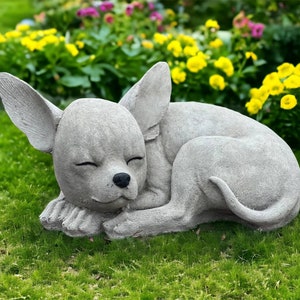 Chihuahua Memorial, Chihuahua Statue, Dog Sculpture, Laying Chihuahua, Concrete Dog, Realistic Chihuahua, Pet Loss Marker, Dog Lover Gift &quot;6