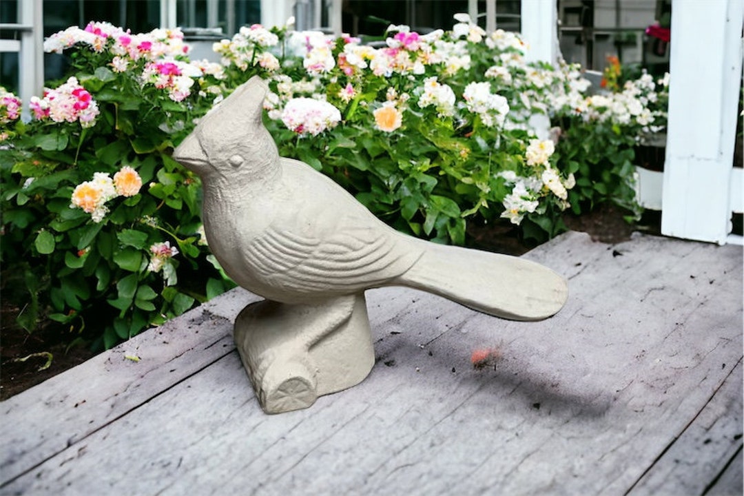 View of Life Size Cardinal, Bird Figure, Porch Cardinal, Concrete Bird ...