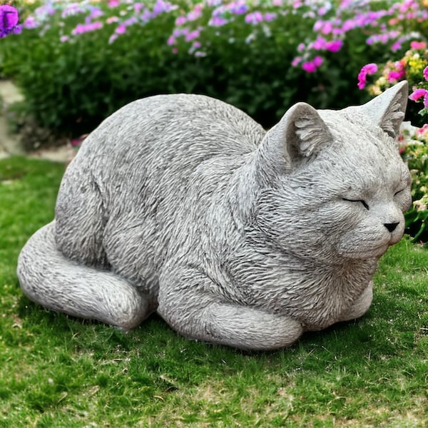 Stone Cats Garden Ornament Etsy