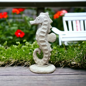 Detailed Seahorse, Concrete Figure, Garden Seahorse, Home Decoration, Marine Animals Style, Seahorse Sculpture, Stone Ornament, Yard Art &quot;15