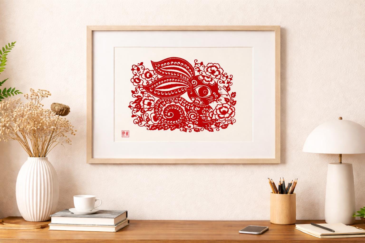 Chinese Paper Cutting Rabbit SVG | Rabbit Zodiac Papercut | Lunar